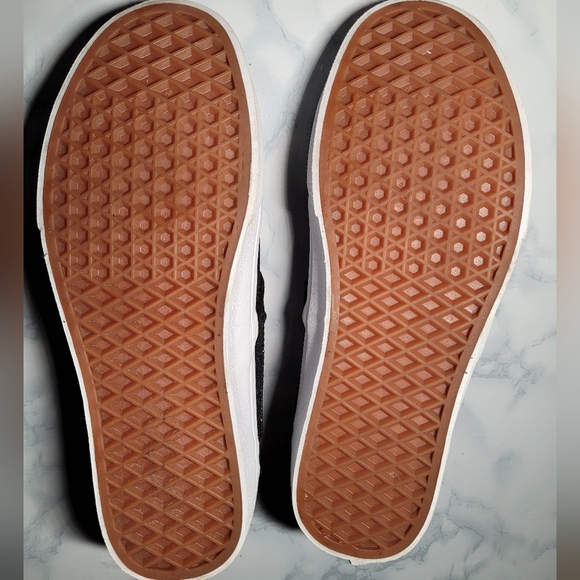 Vans Asher Glitter Sidewall Metallic Black Women\'s Casual Slip-On Shoes Size 9